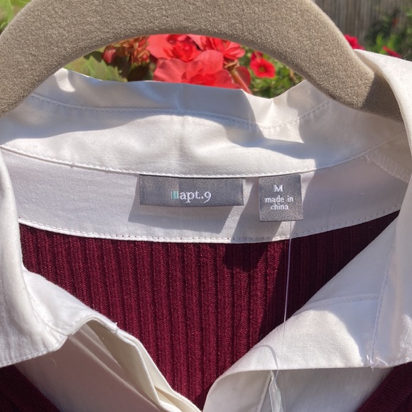 Apt 9 M long sleeve double faux shirt - NWT - Picture 3 of 9
